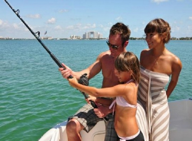Pescando en familia